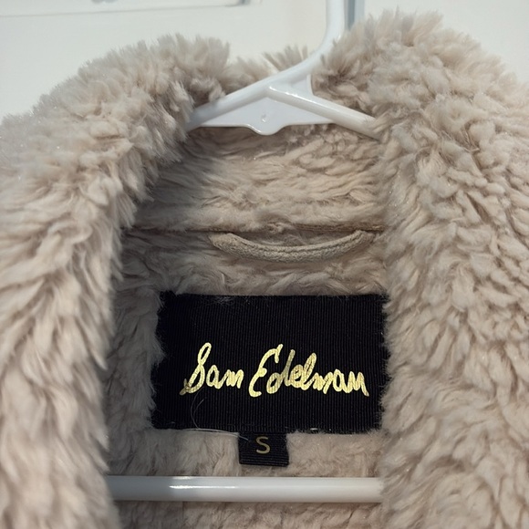 Sam Edelman Cream Shearling Vest - faux suede - size small - Picture 2 of 5